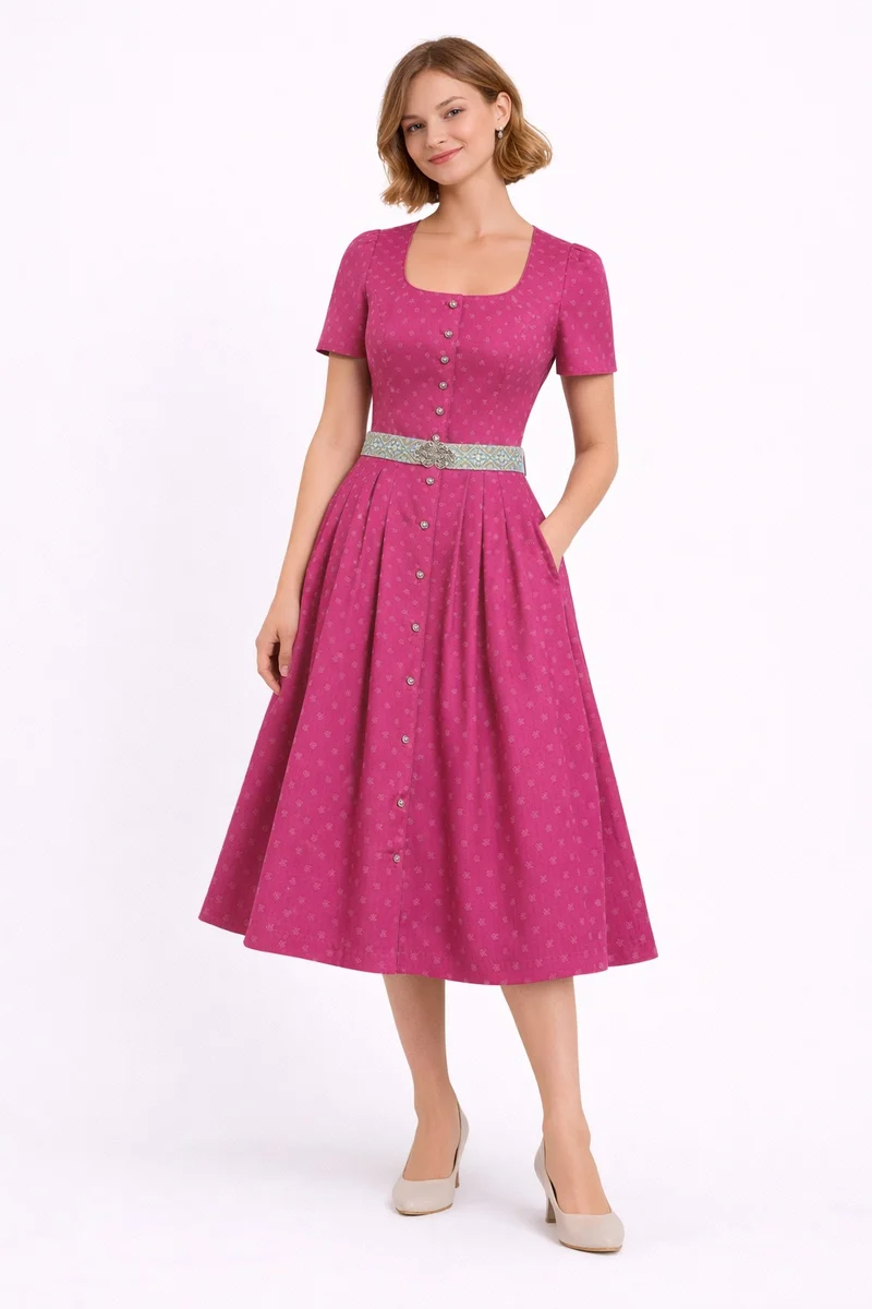Blümchendruck-Kleid mit kurzem Arm