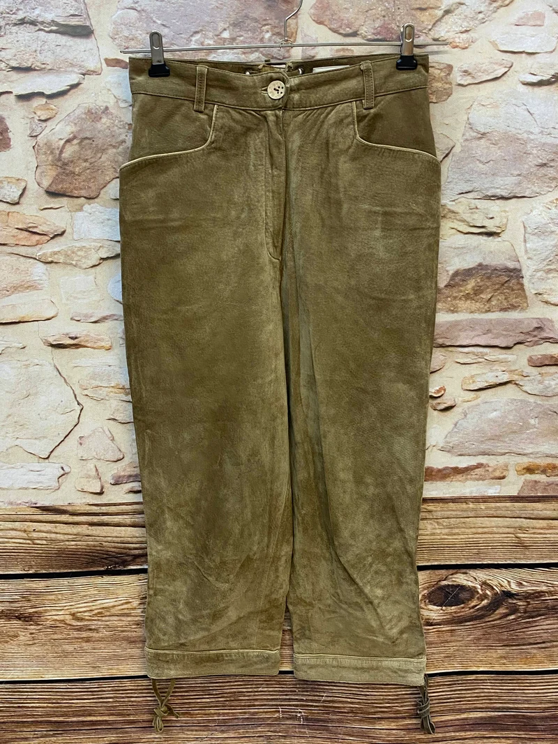 Damen Trachtenlederhose 3/4 Vintage Gr. 40 Landhaus