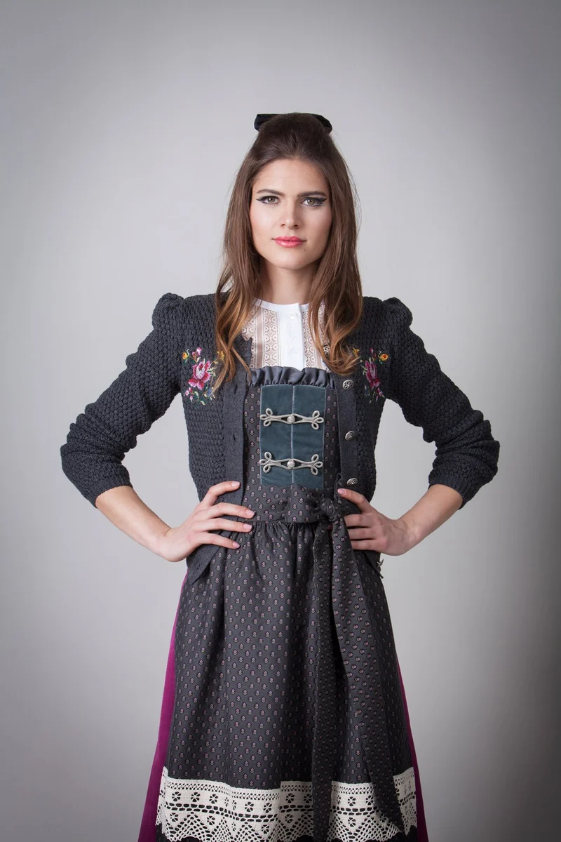 JACQUARD DIRNDL PERGOLA ANTHRAZIT/FUCHSIA
