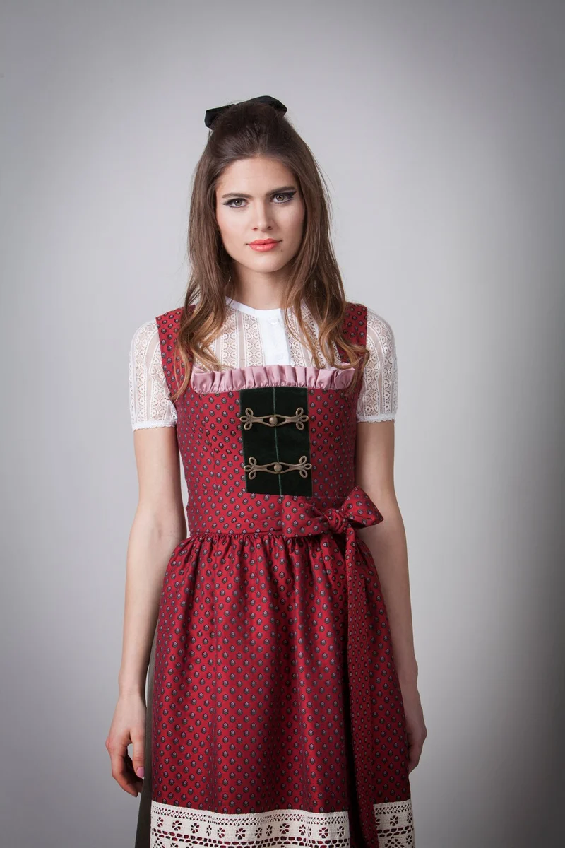JACQUARD DIRNDL PERGOLA ROT/OLIV