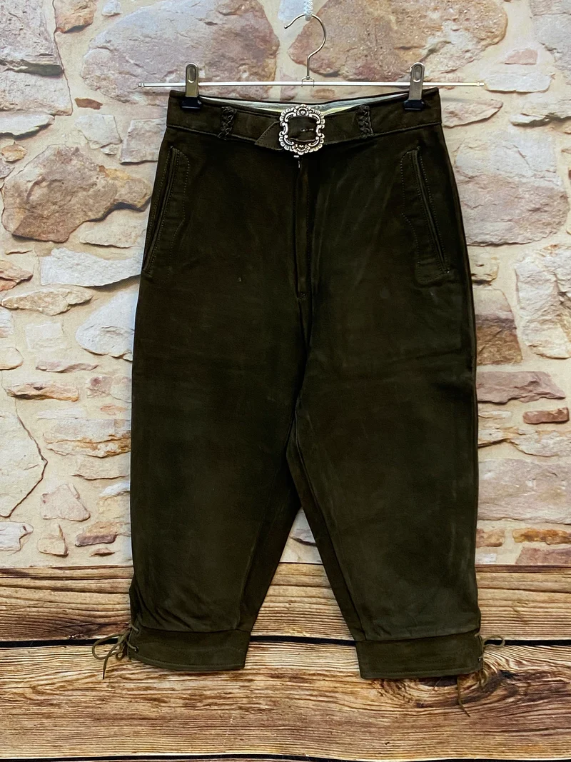 Vintage Damen Kniebundlederhose Gr. 34 – Dunkelbraun
