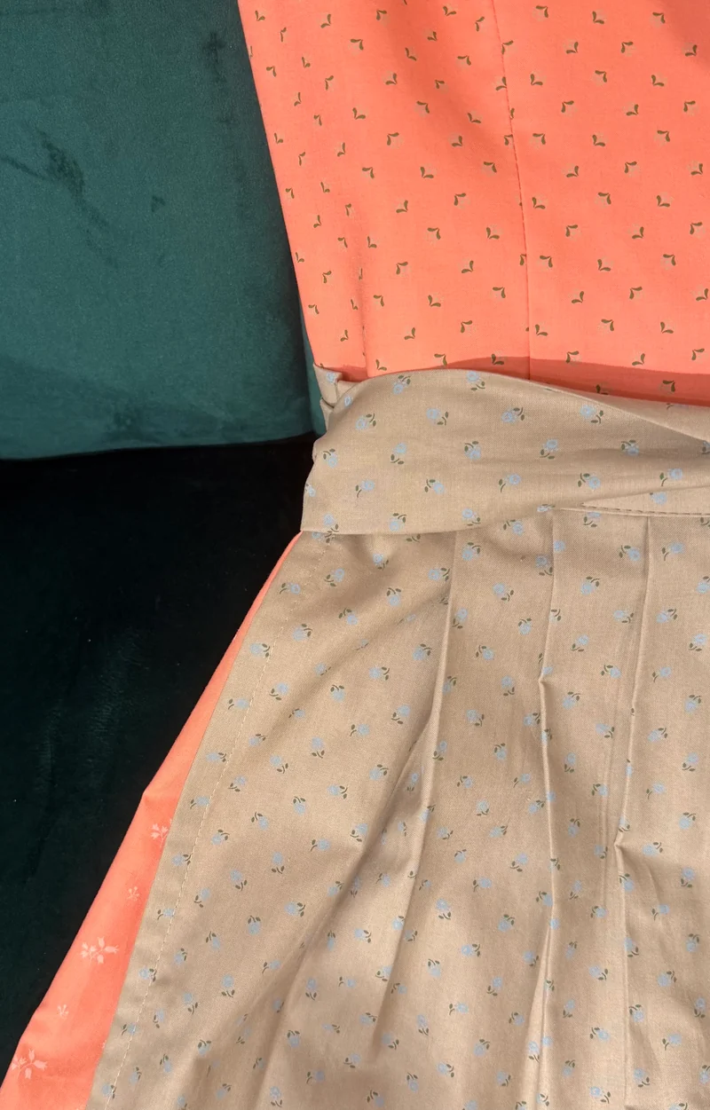 Baumwolldirndl Goldstich lachs/beige 70cm