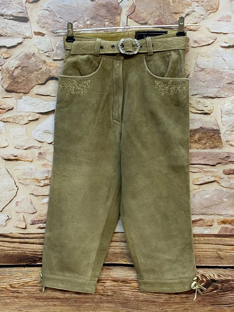 Vintage Damen Kniebundlederhose Hirschleder – Gr. 36