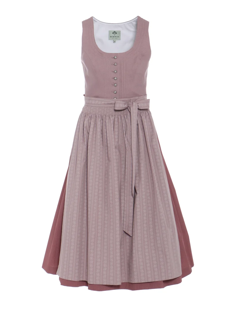 Leinen-Dirndl mit Schnurstepp & Baumwollschürze