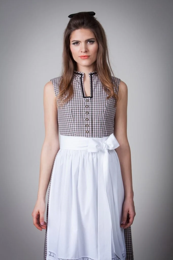 BW DIRNDL VINTAGE KARO STEHKRAGEN GRÜN