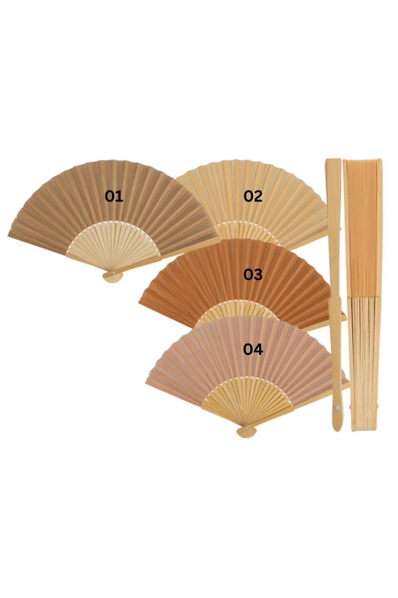 Fächer - Natur - 21 cm - Bambus - verschiedene Farben