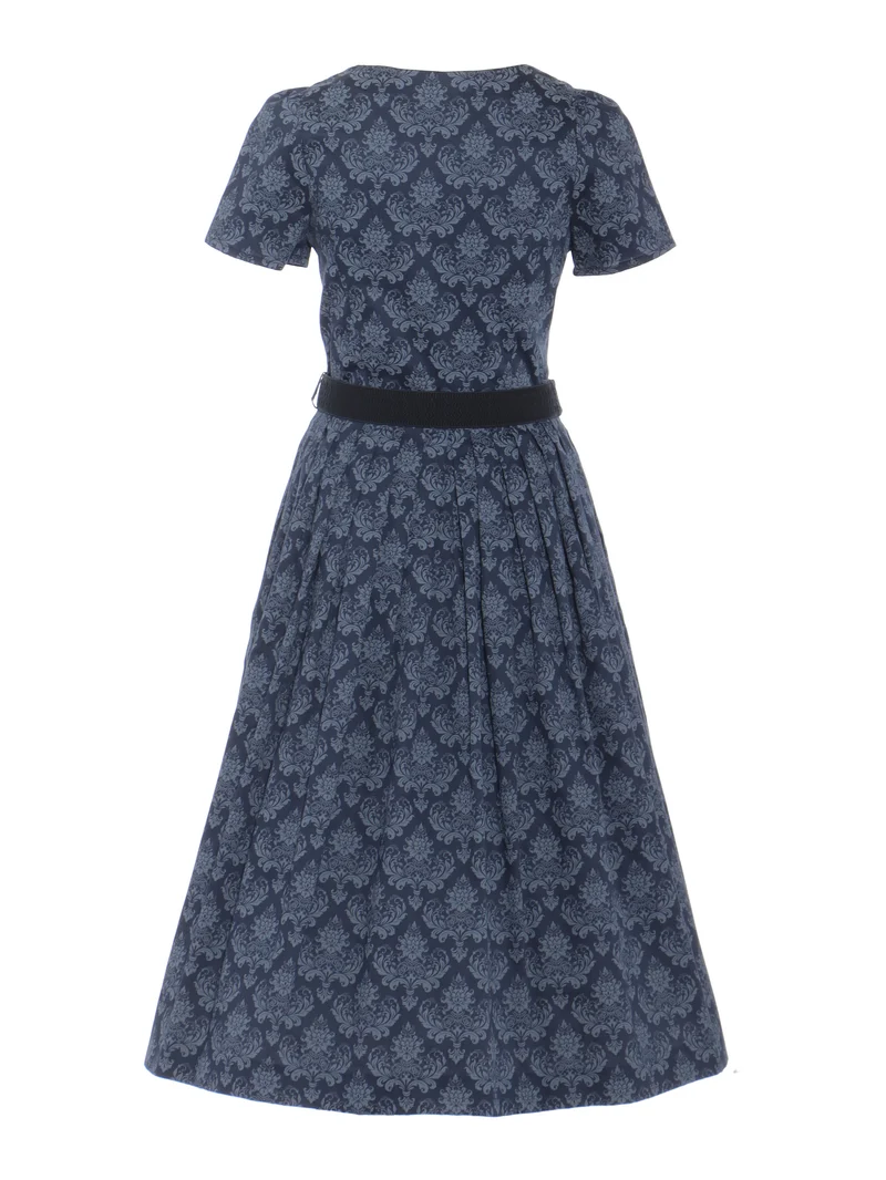 Baumwolldruck-Kleid mit kurzem Arm