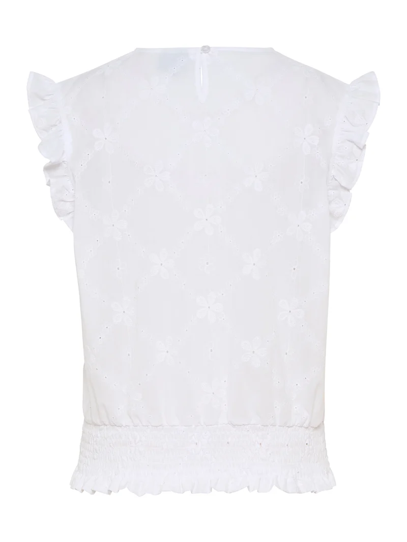 Bestickte Bluse mit Gummizug am Saum