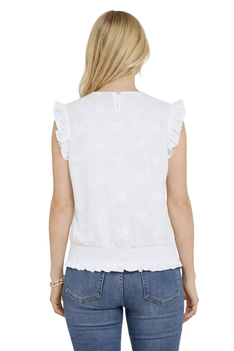 Bestickte Bluse mit Gummizug am Saum