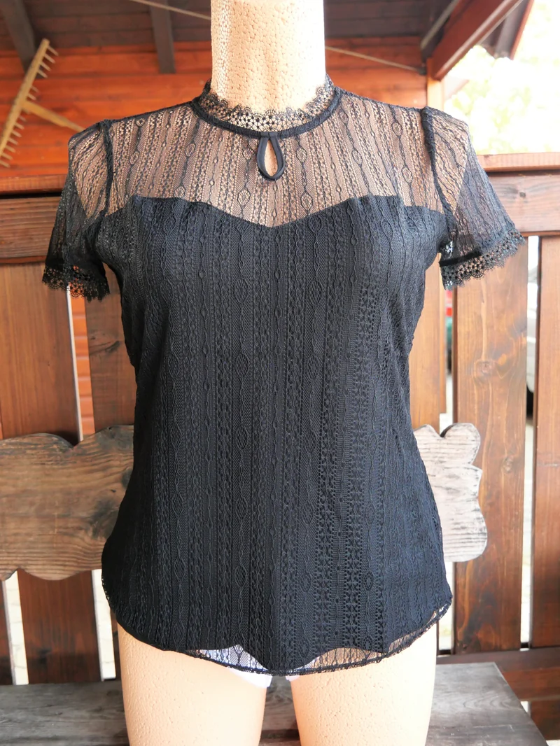 Trachtenbluse, Spieth & Wensky, Nelly, Spitze, schwarz, Gr. 38