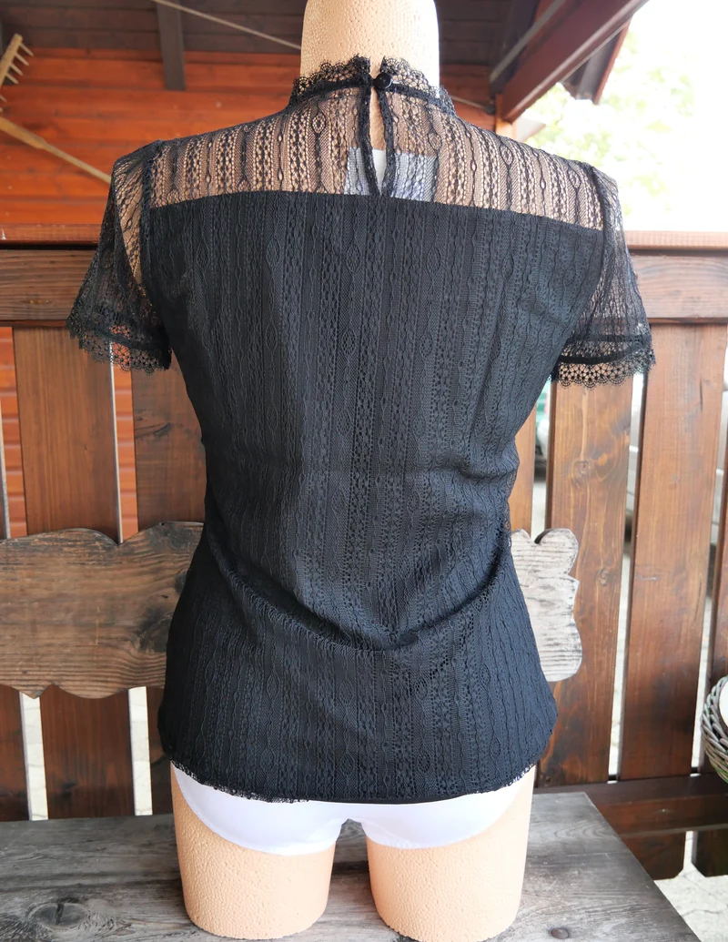 Trachtenbluse, Spieth & Wensky, Nelly, Spitze, schwarz, Gr. 38