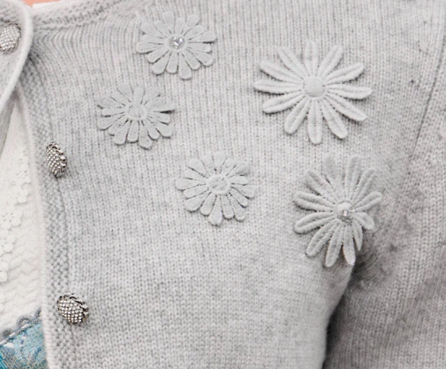 Trachten Jacke, Spieth & Wensky, Hohenthann, grau, Strickjacke