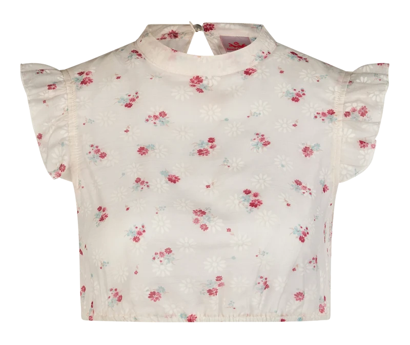 Dirndlbluse, Spieth & Wensky, Halina, Flügelärmel, rot, rosa