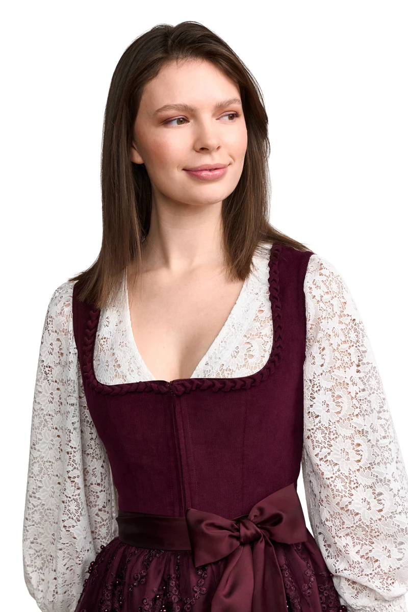 Dirndl Krüger Madl, Betty, 60 cm, bordeaux, pink