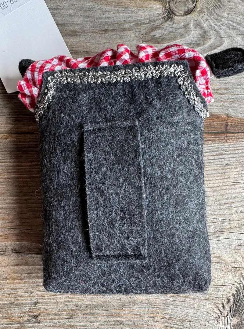 Gürteltasche, Schürzentasche, Filz, grau