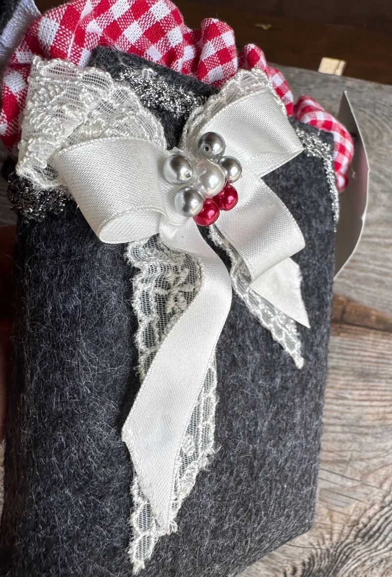 Gürteltasche, Schürzentasche, Filz, grau