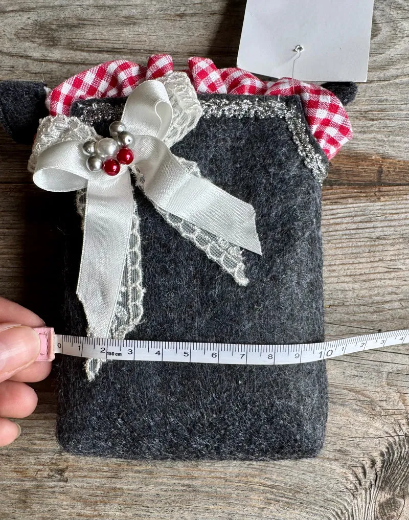 Gürteltasche, Schürzentasche, Filz, grau