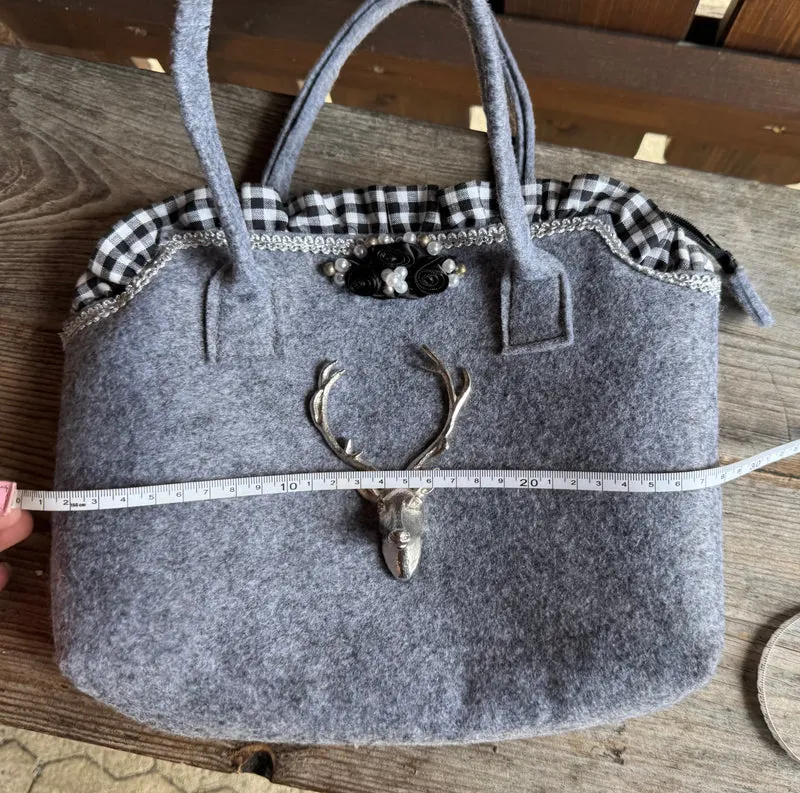 Handtasche, Filz, Ellersdorfer, Design, grau, Hirsch
