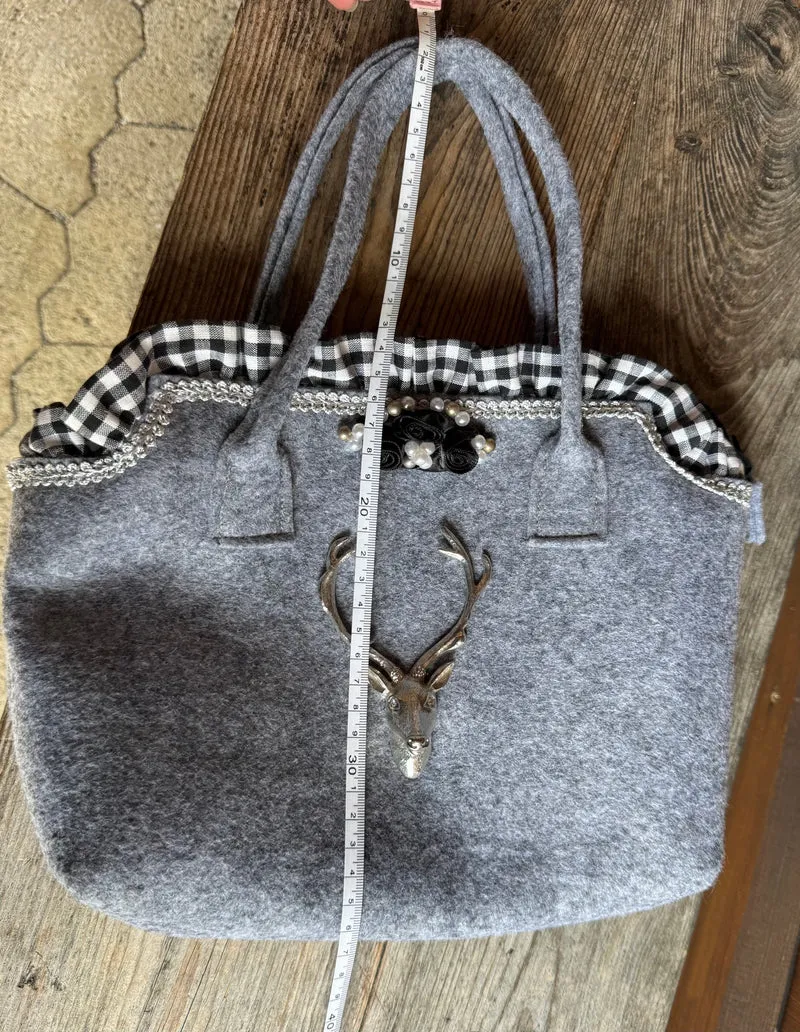 Handtasche, Filz, Ellersdorfer, Design, grau, Hirsch