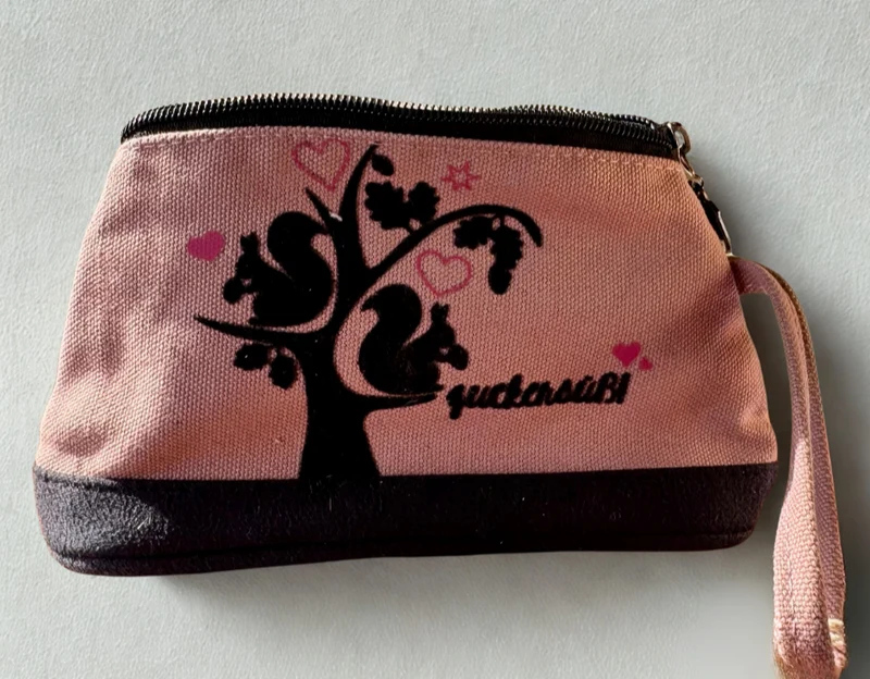 Schminktasche, Federmäppchen rosa, Canvas, Zuckersüß