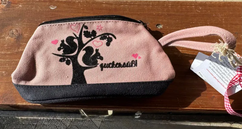 Schminktasche, Federmäppchen rosa, Canvas, Zuckersüß
