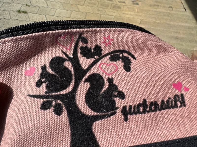 Schminktasche, Federmäppchen rosa, Canvas, Zuckersüß
