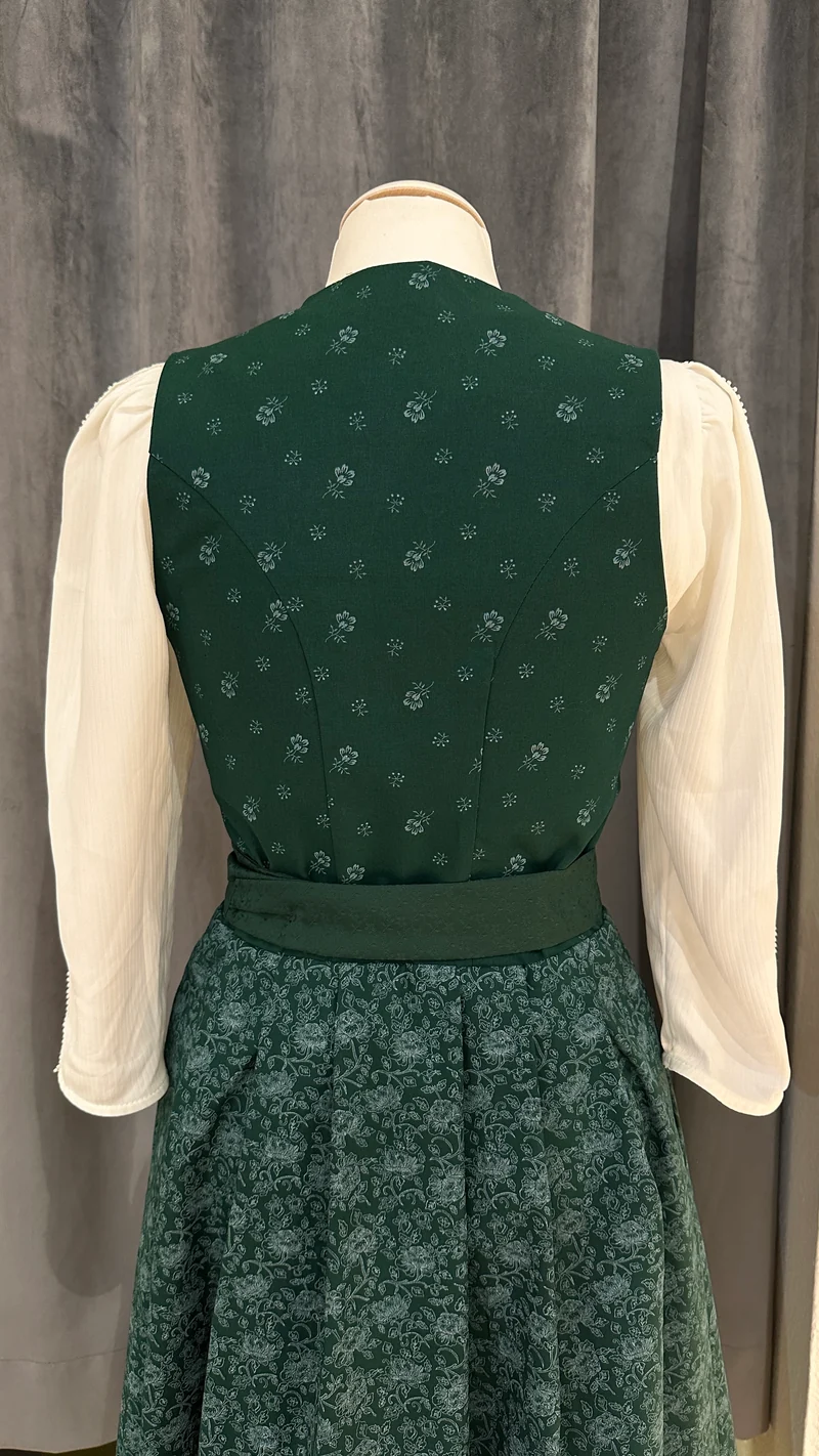 Dirndl Goldstich dunkelgrün 75cm