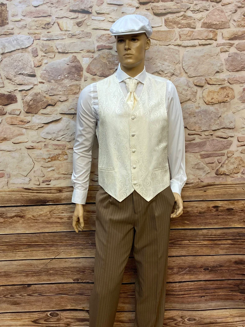 20er Jahre Herren Outfit Gr. 52 – Weste, Hose & Schiebermütze