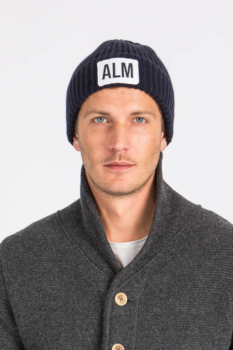 Almliebe Kaschmir Mütze Low navy