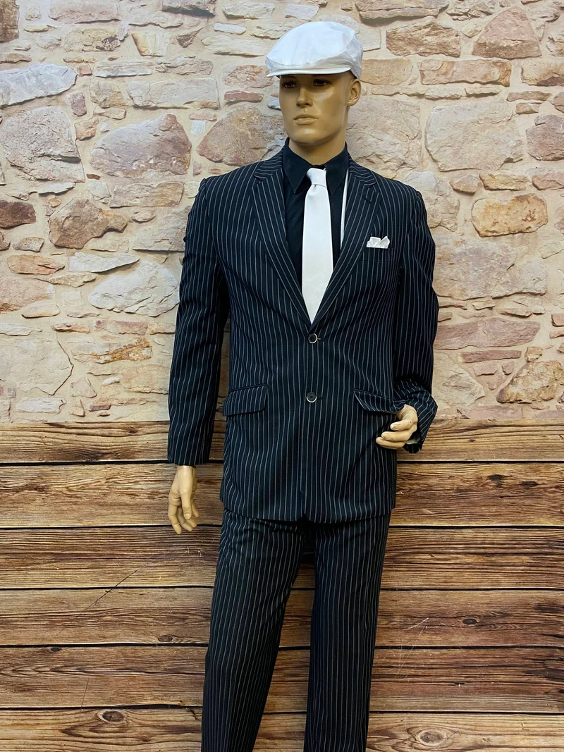 20er Jahre Herren Nadelstreifenanzug Gr. 50/52 mit Accessoires