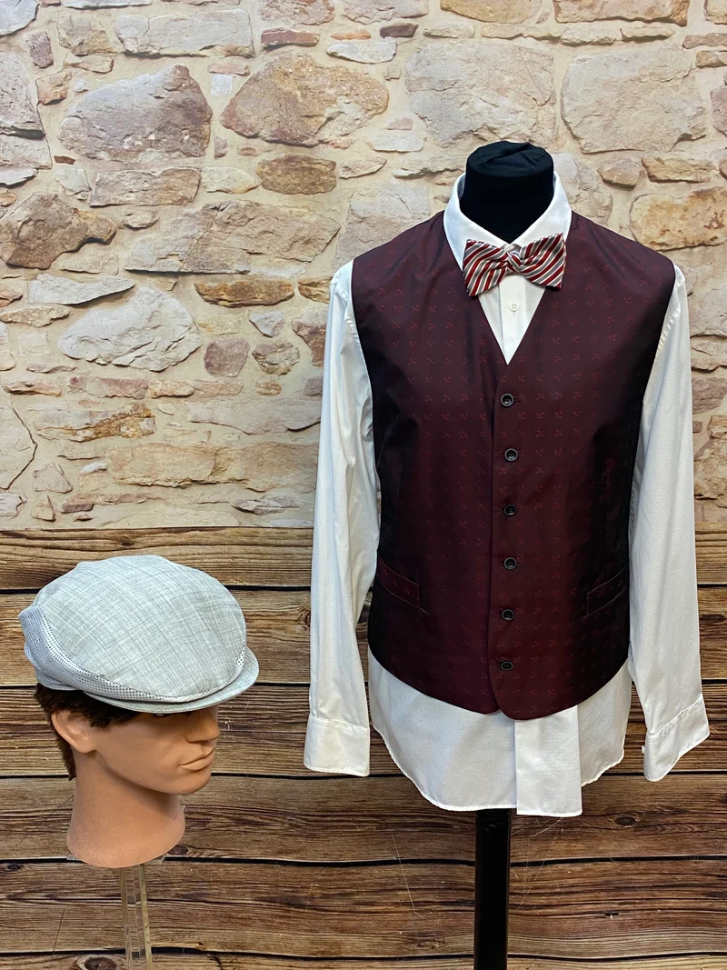 20er Jahre Herren Outfit Gr. 54 – Weste & Schiebermütze
