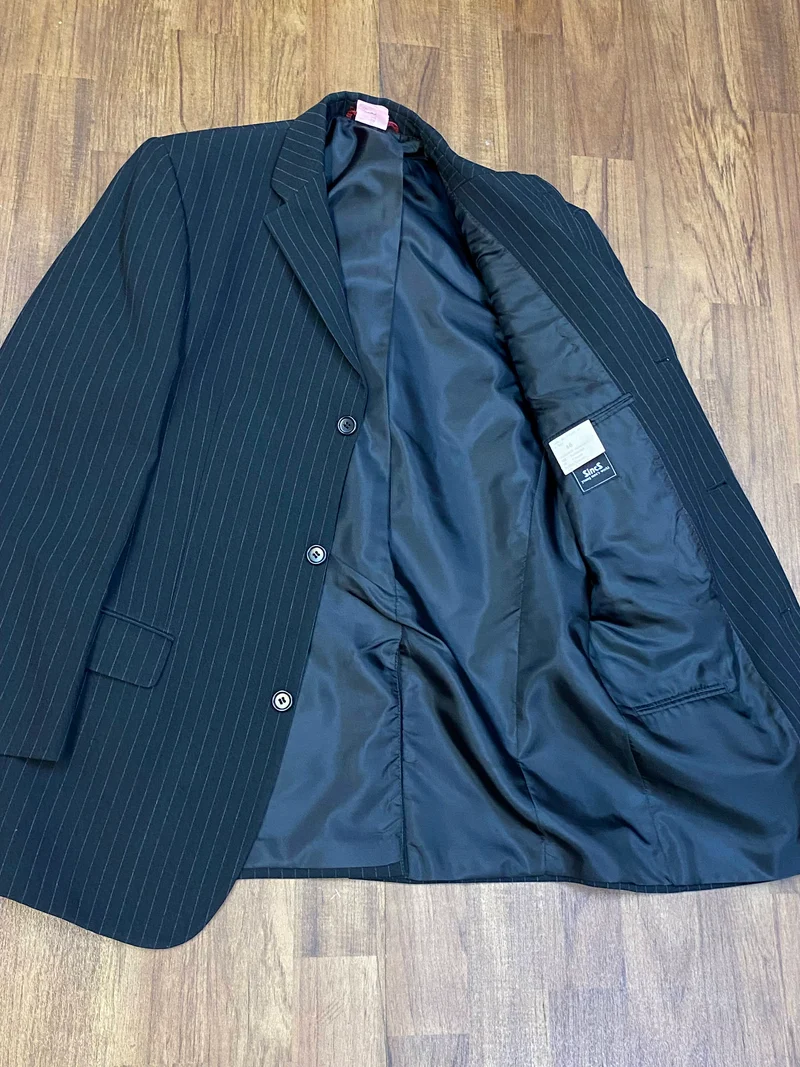 Vintage Nadelstreifenanzug Herren Gr. 46 – Schwarz – SincS
