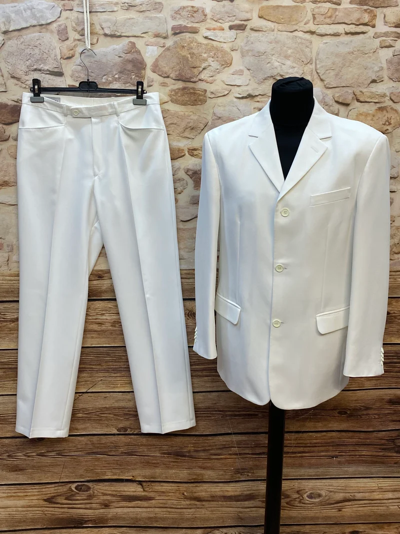 Vintage Herrenanzug Weiß Gr. 50 – Zweiteiler mit Sakko & Hose
