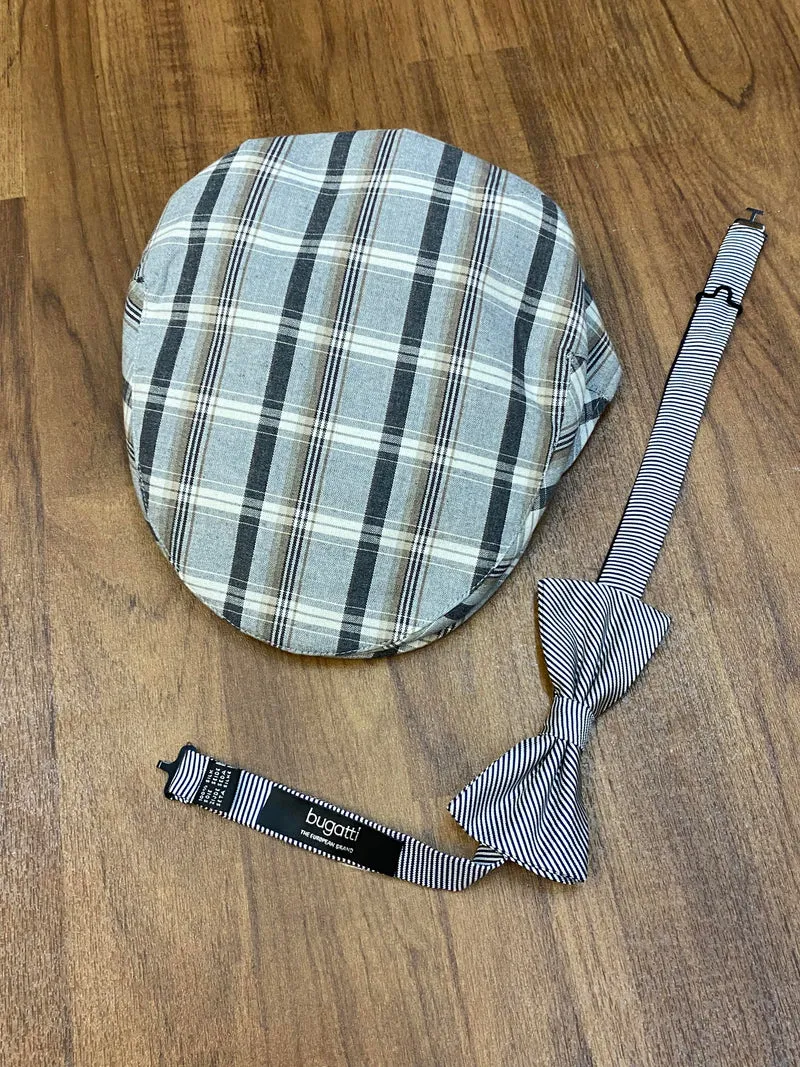 20er Jahre Herren Outfit Gr. 52 – Weste, Nadelstreifenhose & Schiebermütze