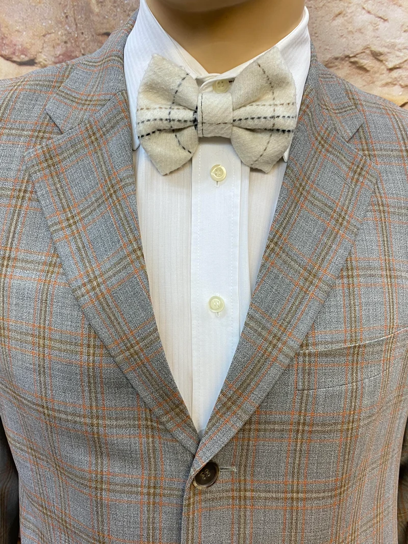 20er Jahre Herren Outfit Gr. 50 – Karo Sakko Creme