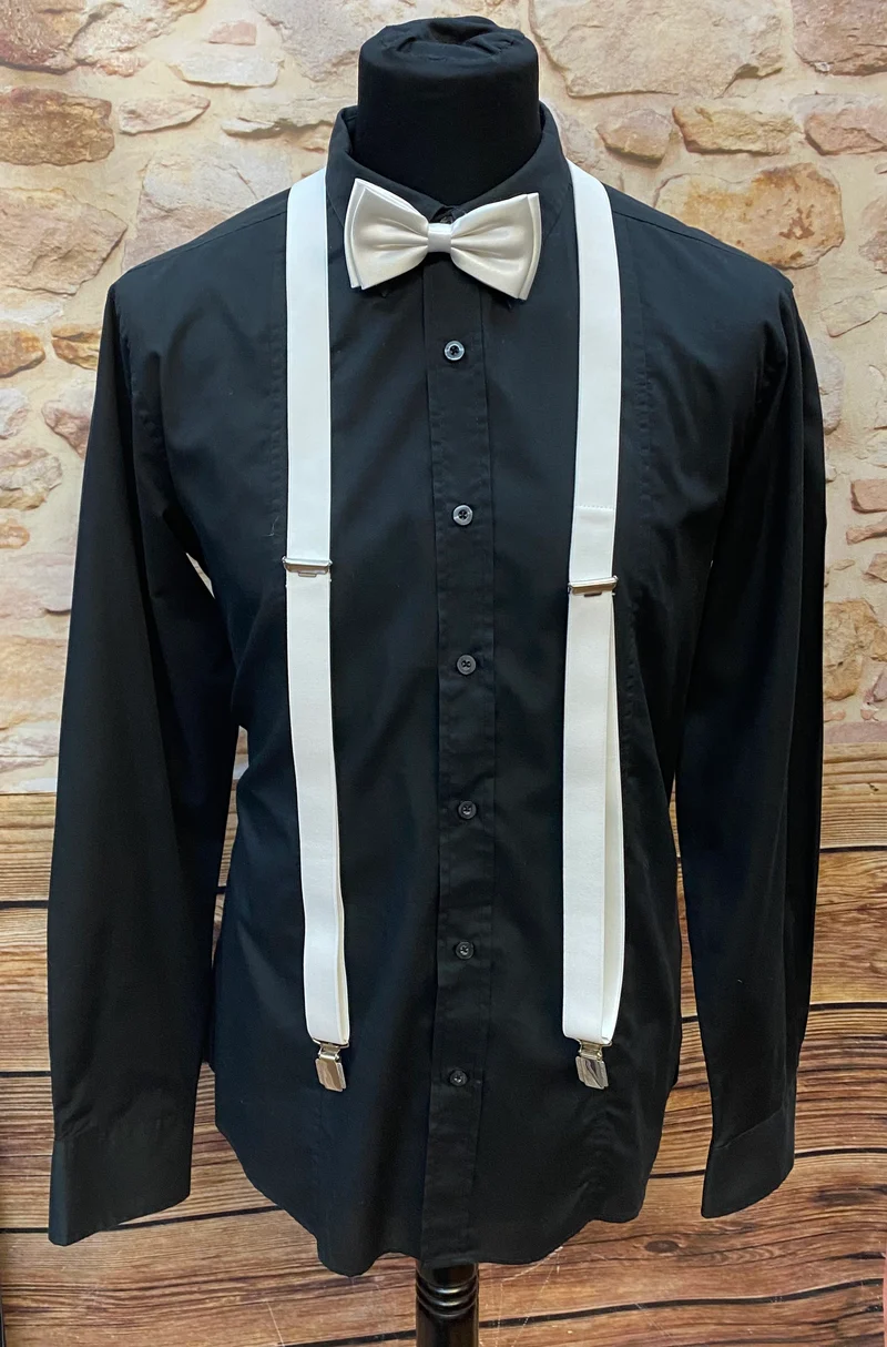 20er Jahre Herren Outfit Gr. 90 – Nadelstreifen Schwarz-Weiß