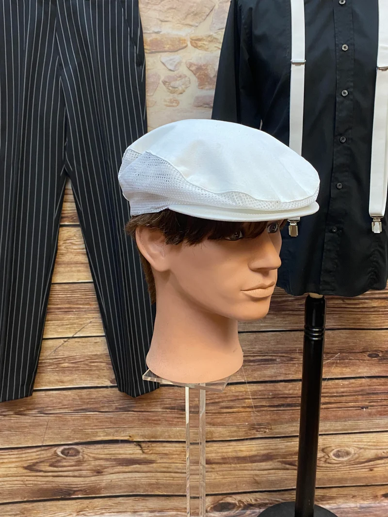 20er Jahre Herren Outfit Gr. 90 – Nadelstreifen Schwarz-Weiß
