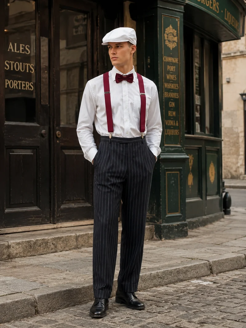 20er Jahre Herren Outfit Gr. 54 – Nadelstreifen