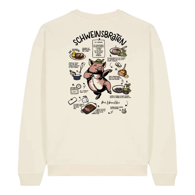 Unisex Rezept Pullover "Schweinsbraten"