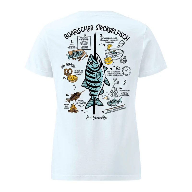 Damen T-Shirt "Boarischer Steckerlfisch"