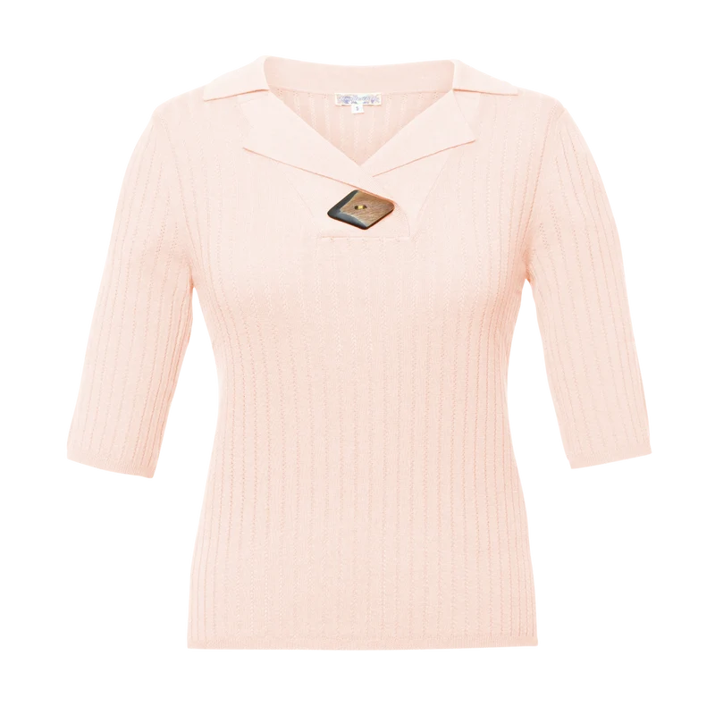 Celine Knitted Top in rosewater