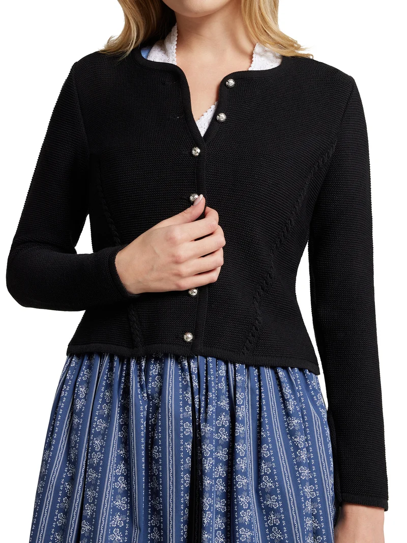 Klassische Strickjacke mit rundem Ausschnitt