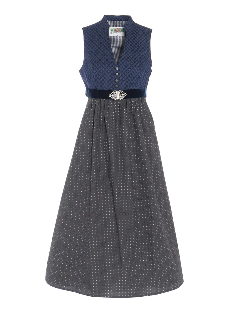 Elegantes Umstandsdirndl mit Stehkragen & Gürtel