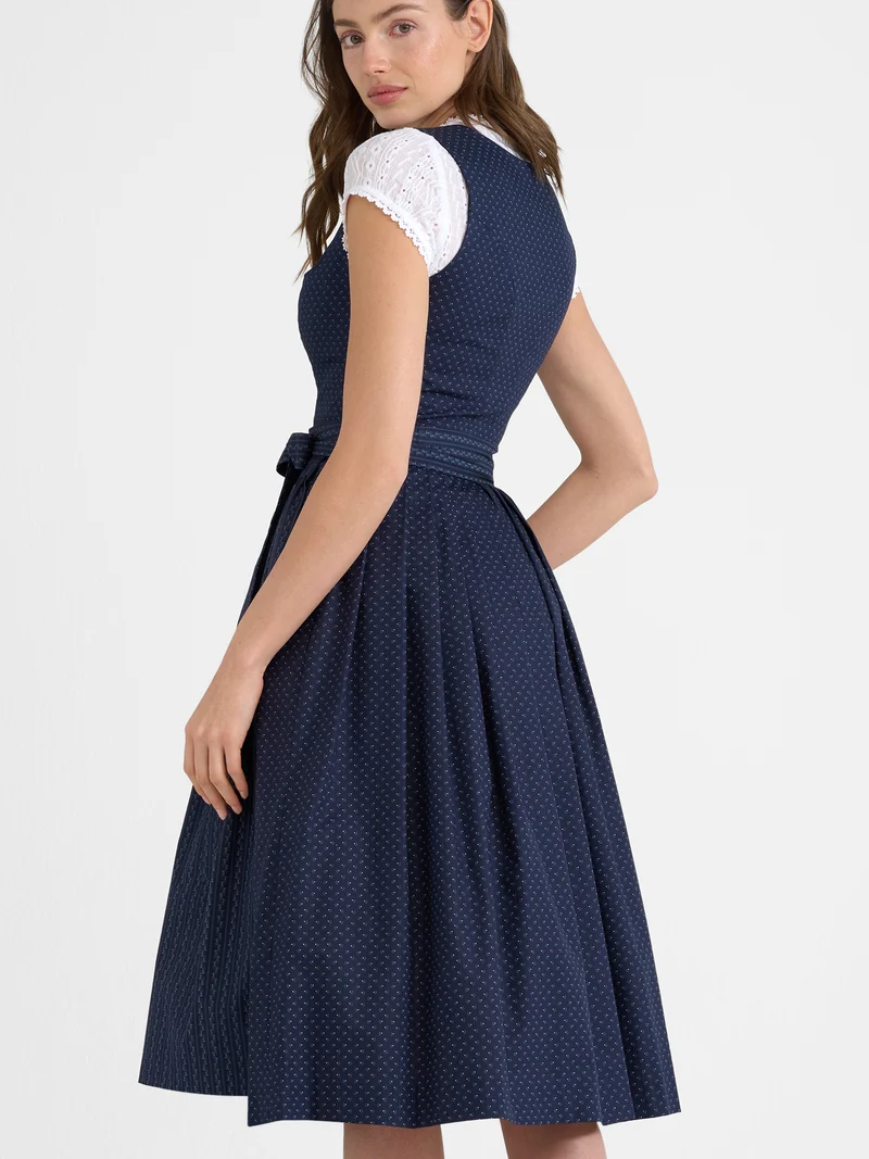 Dirndl aus Baumwolle mit Streifenschürze