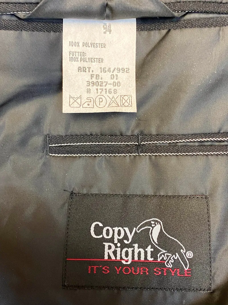 Herren Nadelstreifenanzug schwarz Gr. 94