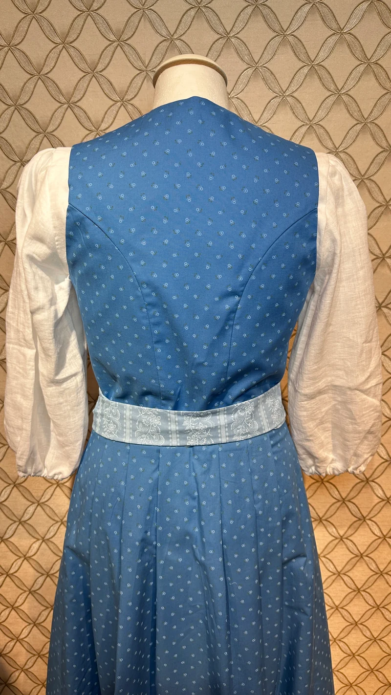 Baumwolldirndl Goldstich blau/hellblau 70cm