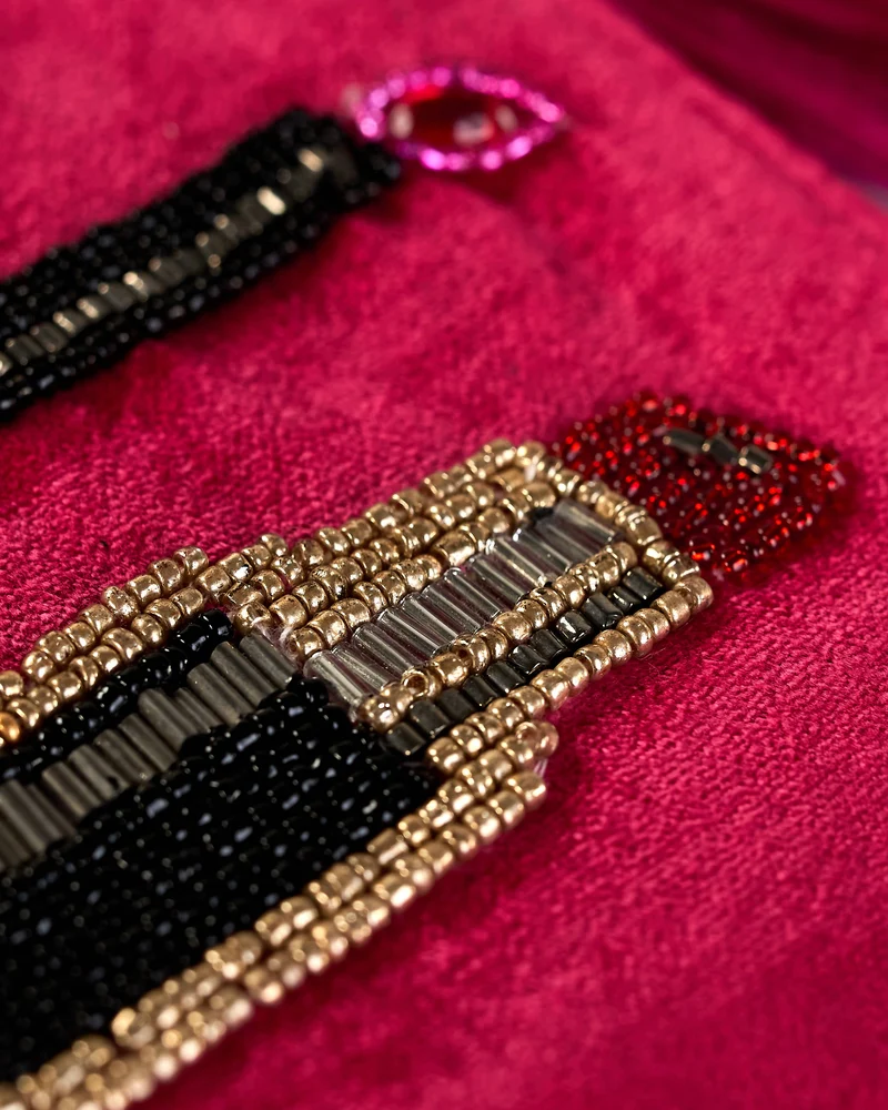 Kosmetiktasche Perlen - Lippenstift - Herzilein-Wien GmbH