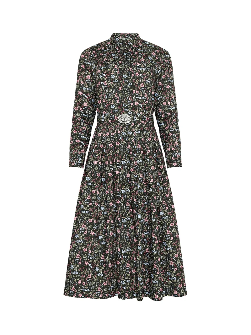 Stehkragenkleid aus Blumendruck
