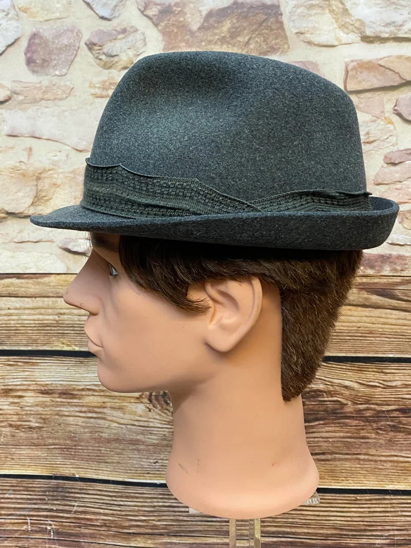 Vintage Herren Hut grau Gr. 57 DDR