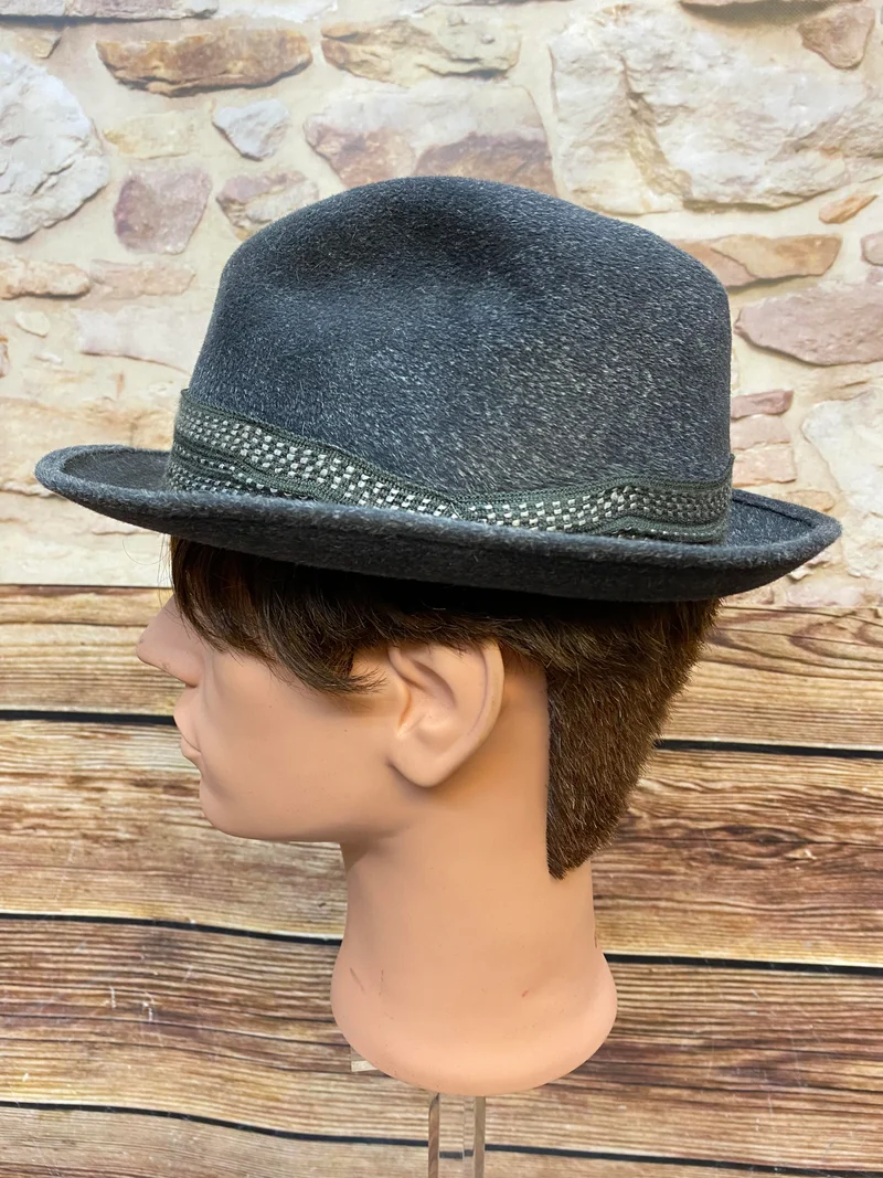 Vintage Herren Hut grau Gr. 56 DDR